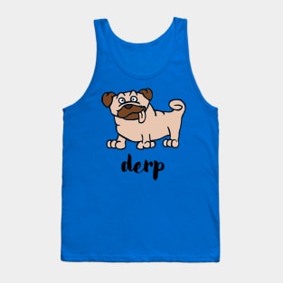 Pug Derp - Silly Dog Cartoon Tank Top